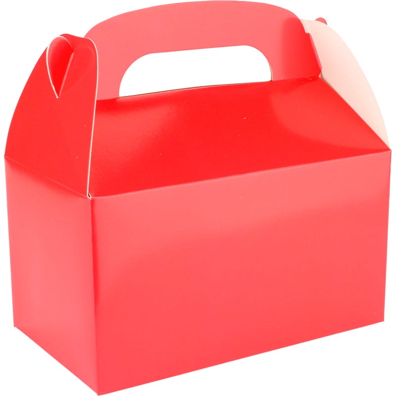 Red Lolly/Treat Boxes with Handle (Pack of 6)