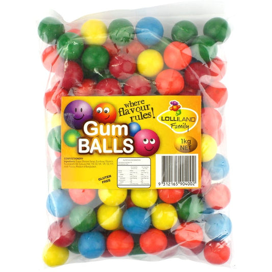 Coloured Gumballs (1kg Bag)