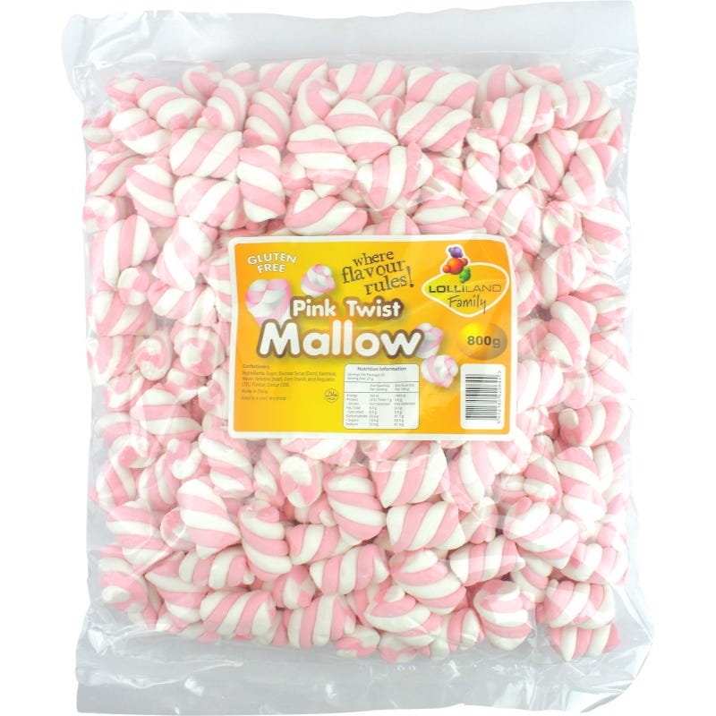 Pink Twist Mallow (800g Bag)