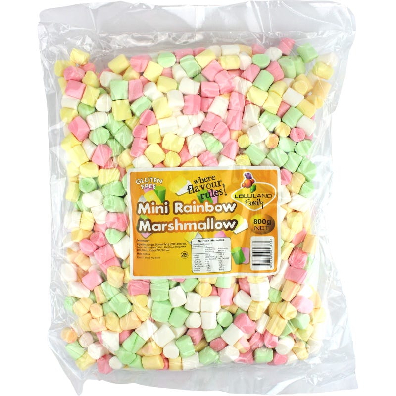 Mini Rainbow Marshmallow (800g Bag)