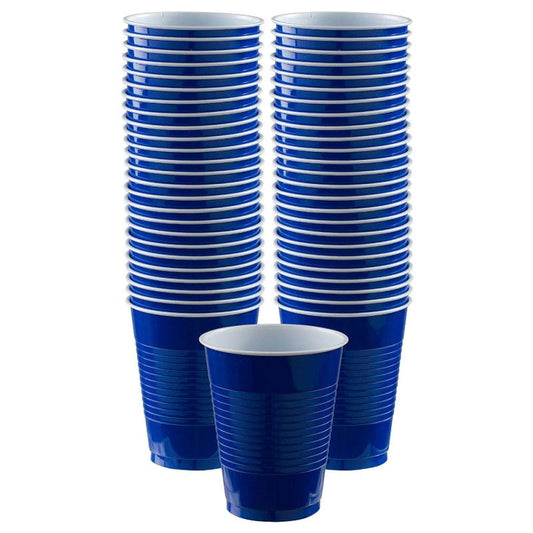 Royal Blue Plastic Cups Big Party Pack (Pack of 50)