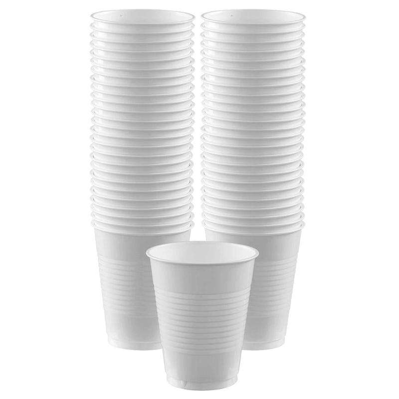 White Plastic Cups Big Party Pack (Pack of 50)