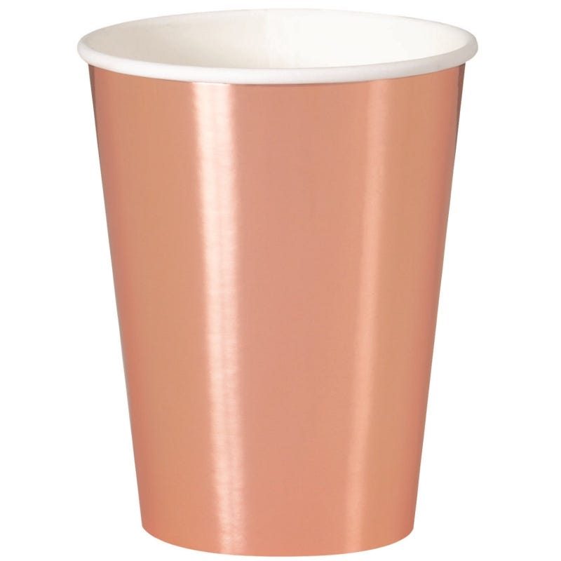 Rose Gold Foil Paper Cups (Pack of 8)