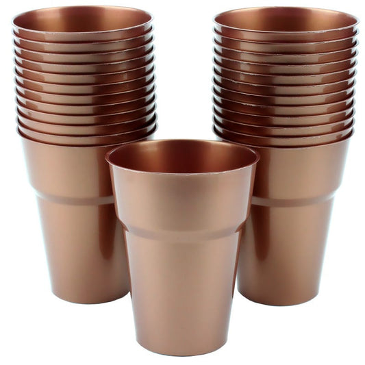 Rose Gold Plastic Cups (Pack of 25)