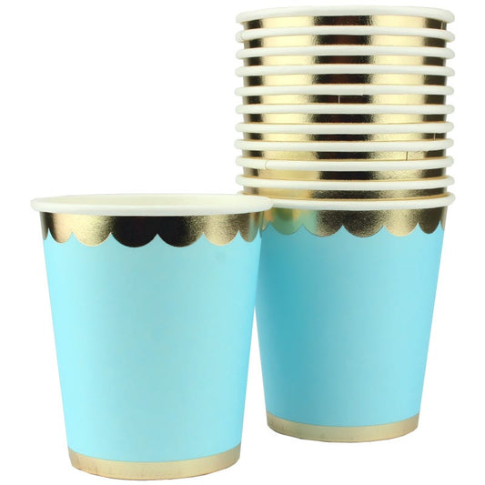 Pastel Blue Luxe Paper Cups (Pack of 12)