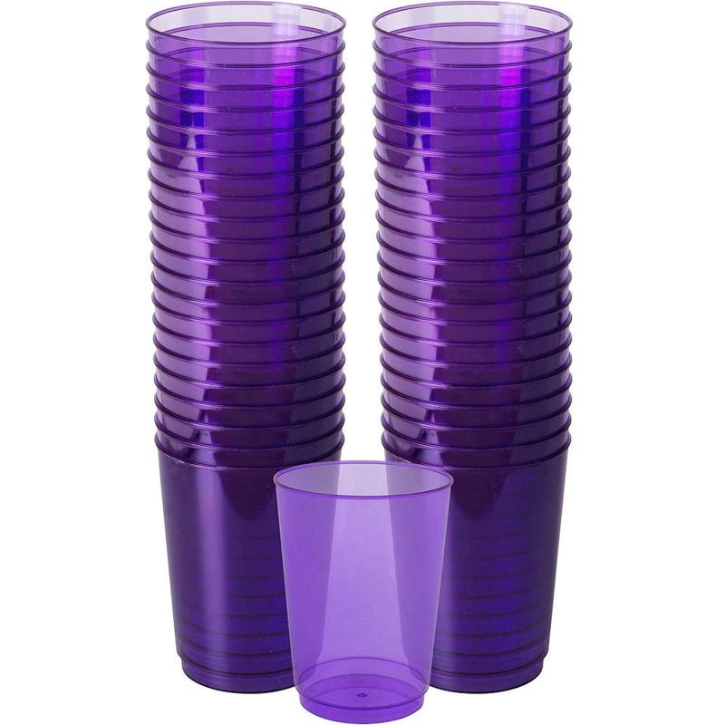 Purple Plastic Cups (Pack of 72)