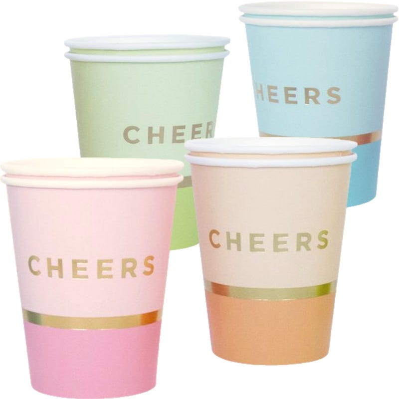 Summer Pastels Paper Cups (Pack of 8)