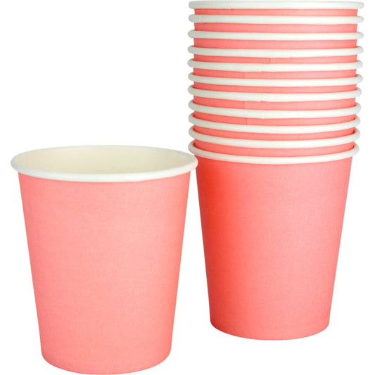 Neon Coral Paper Cups (Pack of 12)