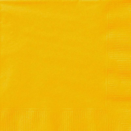 Yellow Large Napkins / Serviettes (Pack of 20)