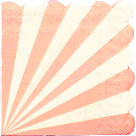 Pastel Pink and White Candy Stripe Large Paper Napkins / Serviettes (Pack of 16)