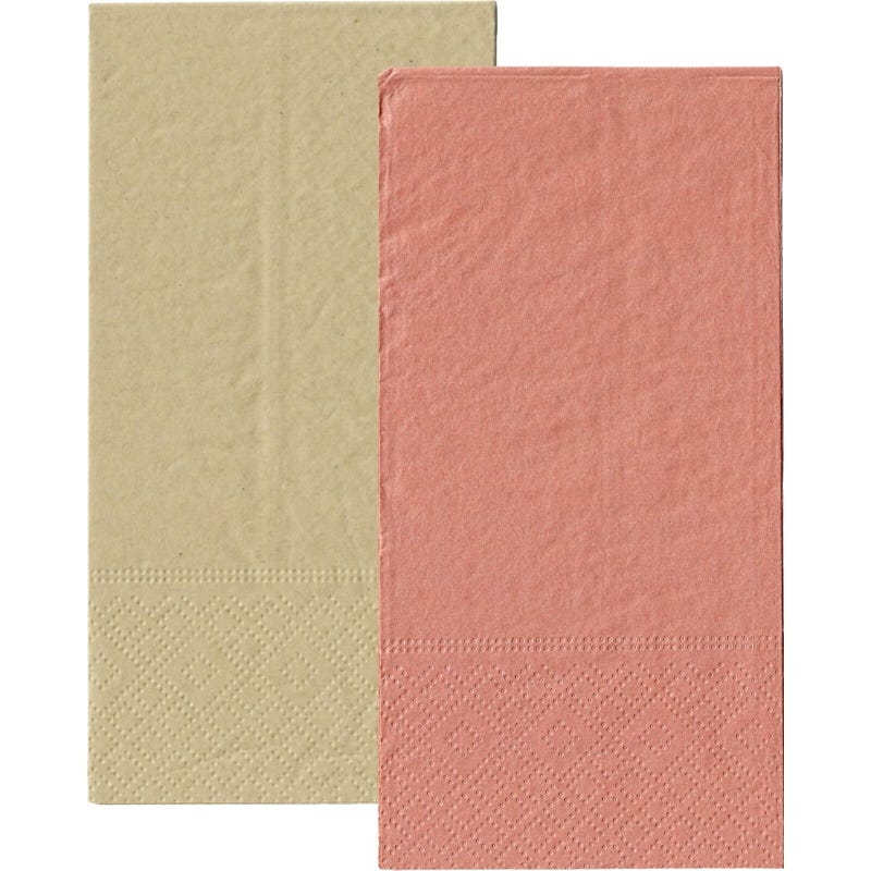 Metallic Rose Gold and Eco Brown Napkins / Serviettes 1 / 8 GT Fold (Pack of 20)