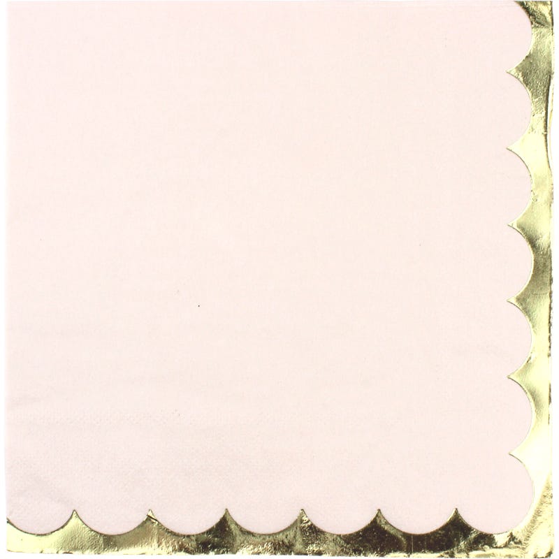 Pastel Pink & Gold Large Paper Napkins / Serviettes (Pack of 20)