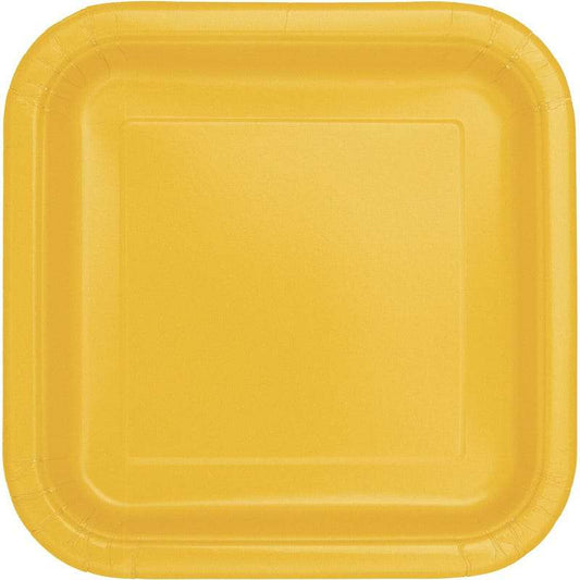 Yellow Large Paper Plates (Pack of 14)