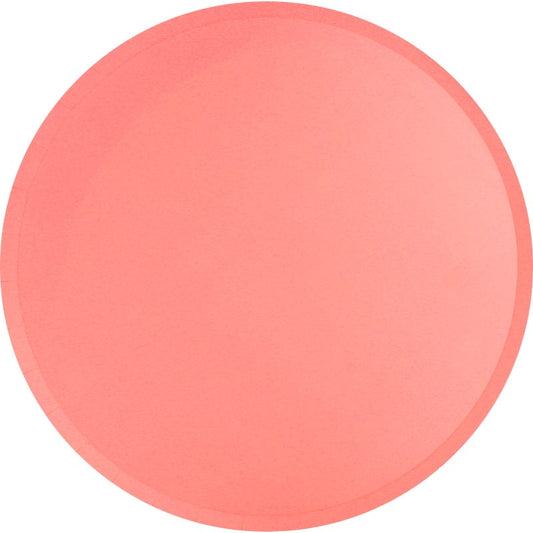 Neon Coral Large Paper Plates (Pack of 12)