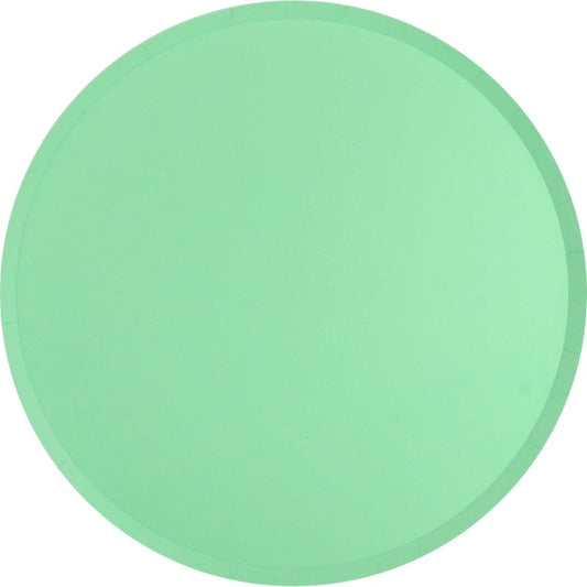 Neon Mint Large Paper Plates (Pack of 12)