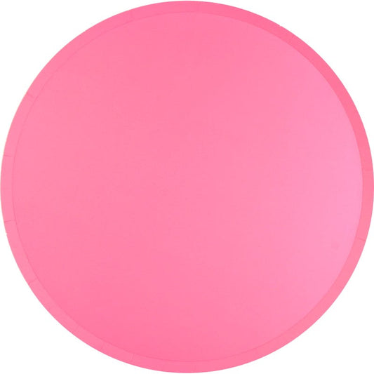 Neon Pink Large Paper Plates (Pack of 12)