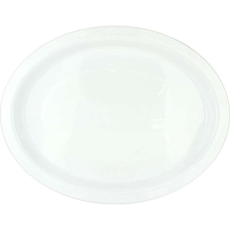 White Plastic Reusable Oval Plates (Pack of 25)