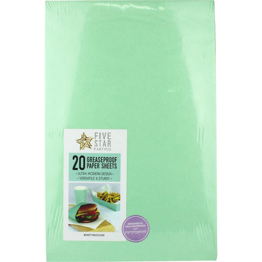 Mint Green Greaseproof Paper 32gsm (20 Sheets)