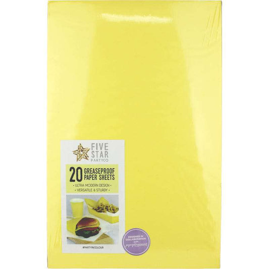 Yellow Greaseproof Paper 32gsm (20 Sheets)