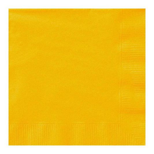 Yellow Small Napkins / Serviettes (Pack of 20)
