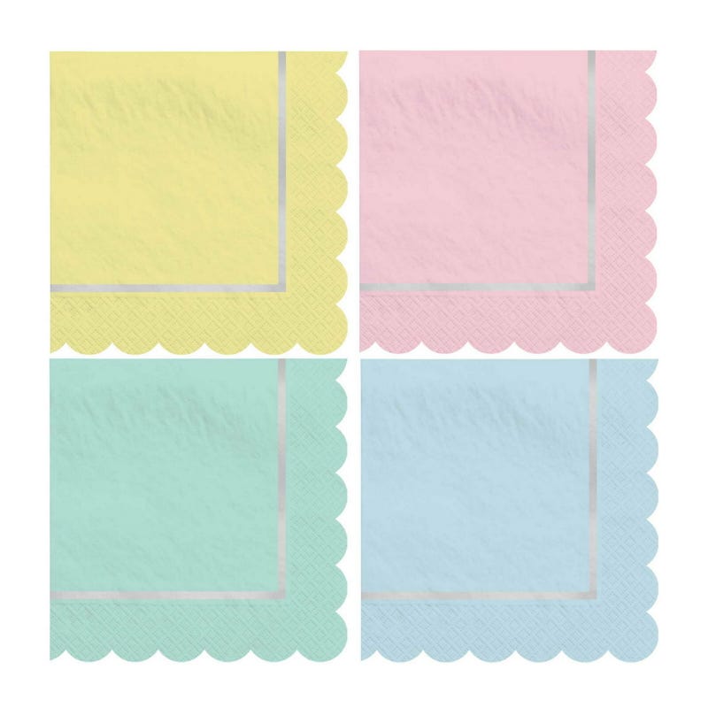 Pretty Pastels Small Paper Napkins / Serviettes (Pack of 16)