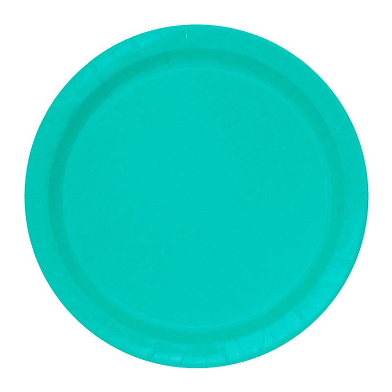 Teal Small Round Paper Plates (Pack of 8)