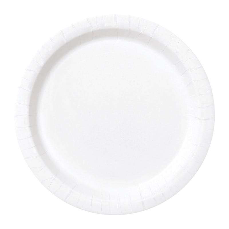 White Round Paper Plates 17cm (Pack of 8)