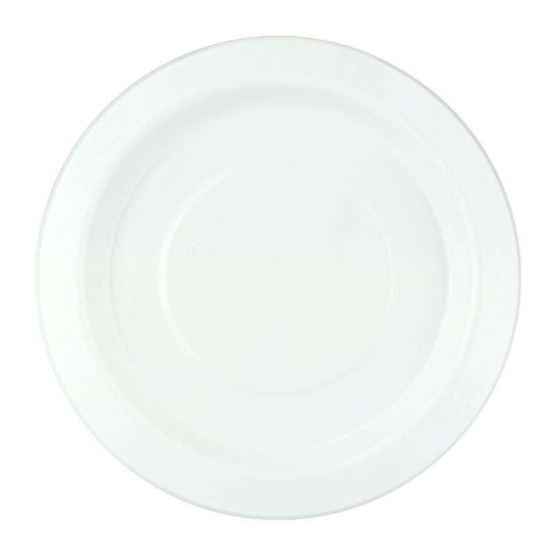 White 18cm Plastic Reusable Plates (Pack of 25)