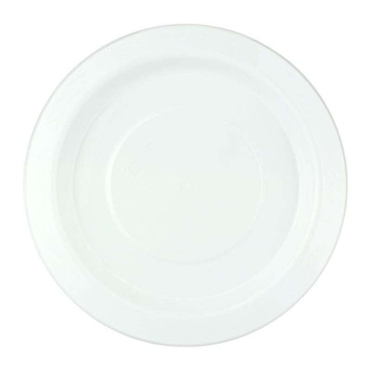 White 18cm Plastic Reusable Plates (Pack of 25)