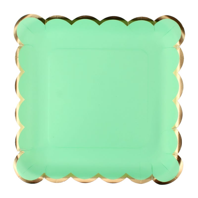 Pastel Mint Luxe Small Paper Plates (Pack of 12)