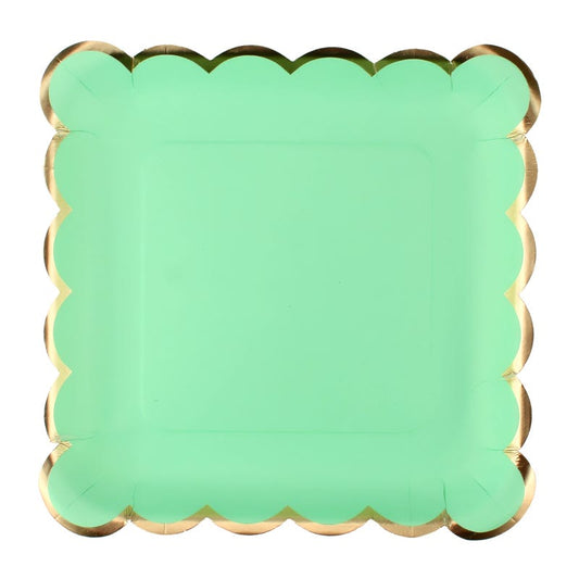 Pastel Mint Luxe Small Paper Plates (Pack of 12)