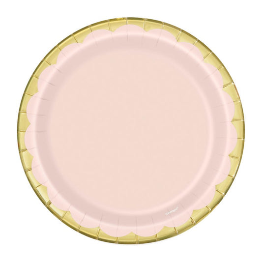 Pastel Pink & Gold Small Paper Plates (Pack of 10)