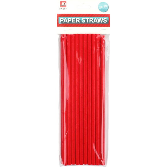 Red Paper Straws (Pack of 20)