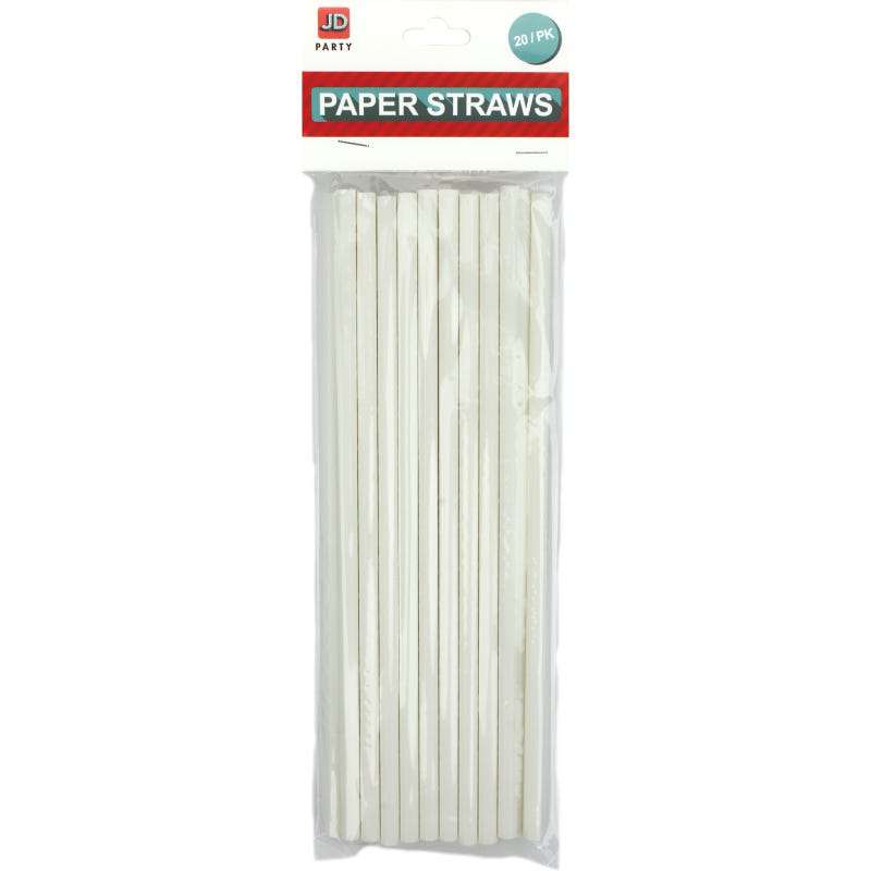 White Paper Straws (Pack of 20)