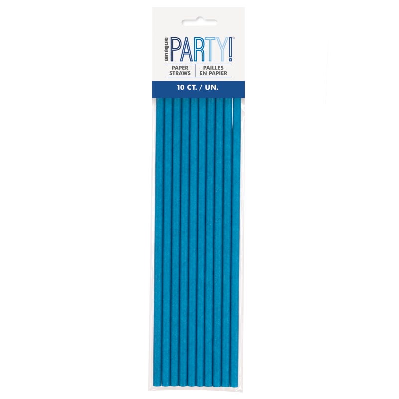 Blue Paper Straws (Pack of 10)