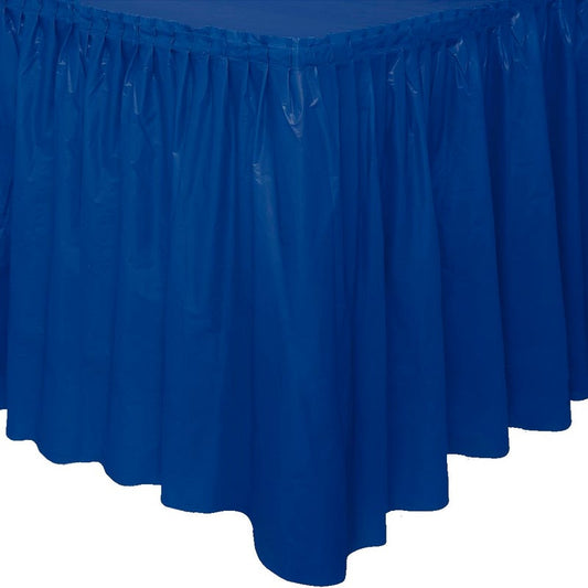 Royal Blue Plastic Table Skirt