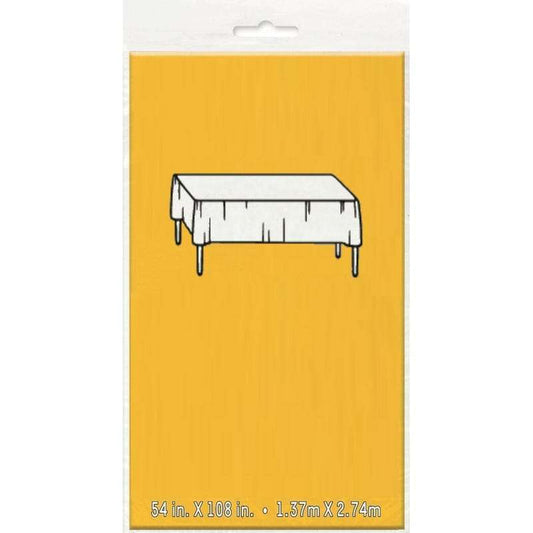 Yellow Rectangular Plastic Tablecloth