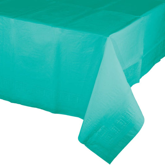 Teal Rectangular Paper Tablecloth