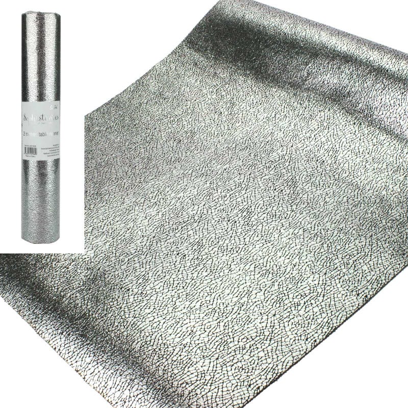 Silver Crackle Table Runner