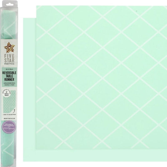 Mint Green Diamond Reversible Table Runner