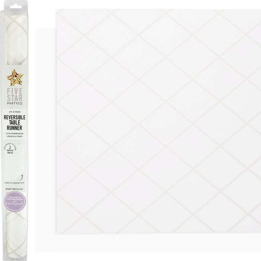 White Diamond Reversible Table Runner