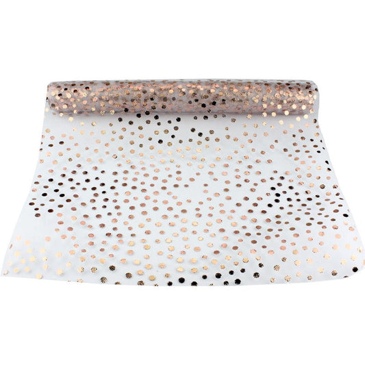 Rose Gold Dot Tulle Table Runner 3m