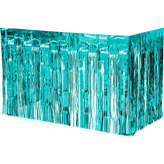 Metallic Teal Table Skirt