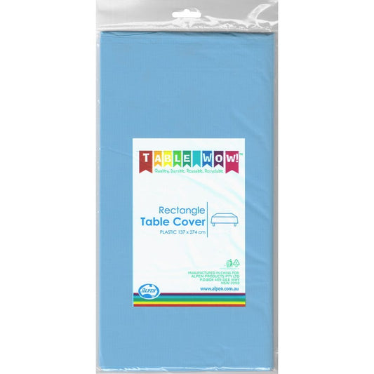 Pastel Blue Rectangle Plastic Tablecloth