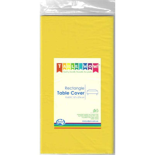 Yellow Plastic Rectangular Tablecloth