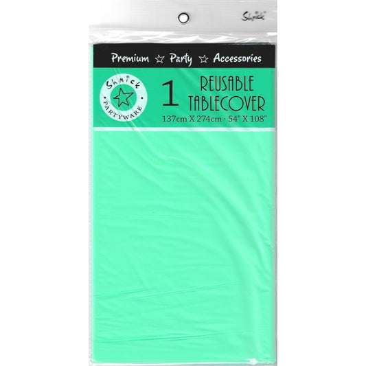 Neon Mint Green Plastic Tablecloth