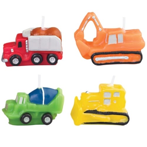 Construction Trucks Mini Candle Set (Pack of 4)