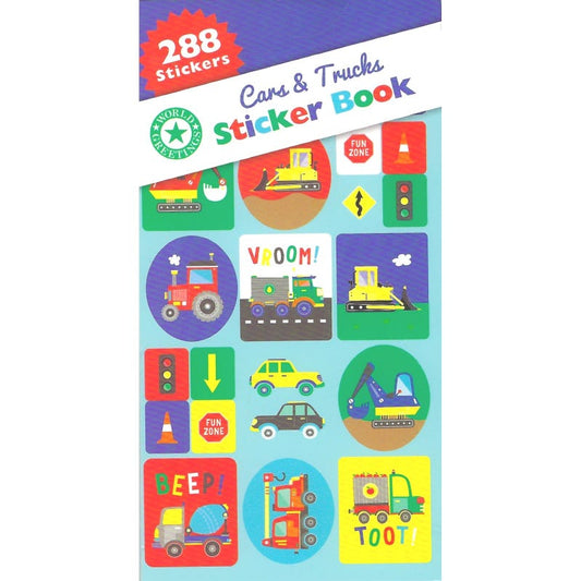 Cars and Trucks Sticker Book (12 Sheets)