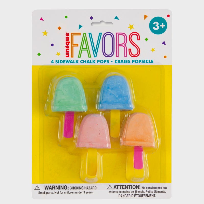 Coloured Sidewalk Chalk Pops (Pack of 4)