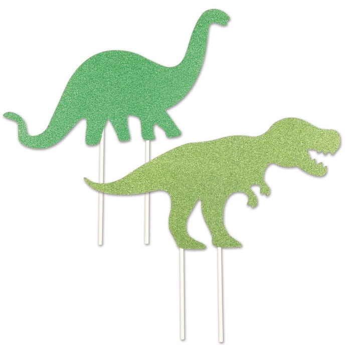 Dinosaur Glitter Cake Toppers (Pack of 2)